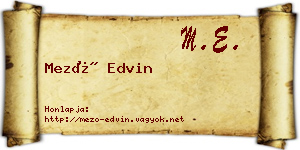 Mező Edvin névjegykártya
